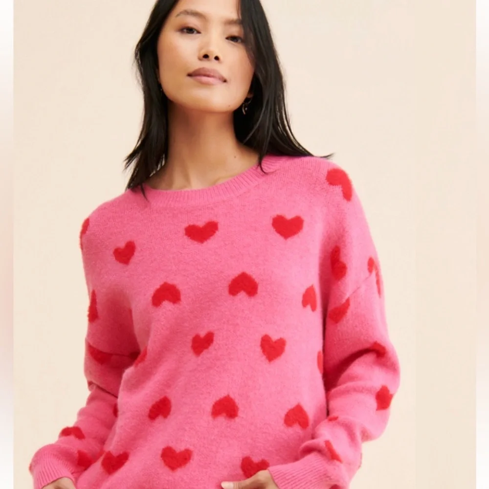 Anthropologie Molly bracken hearts sweater size large